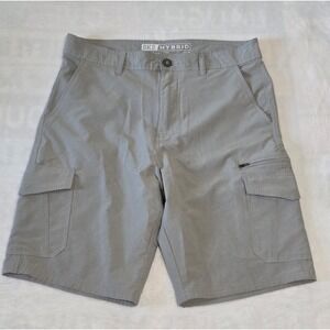 BKE hybrid mens size 32 gray standard fit Athletic cargo shorts
